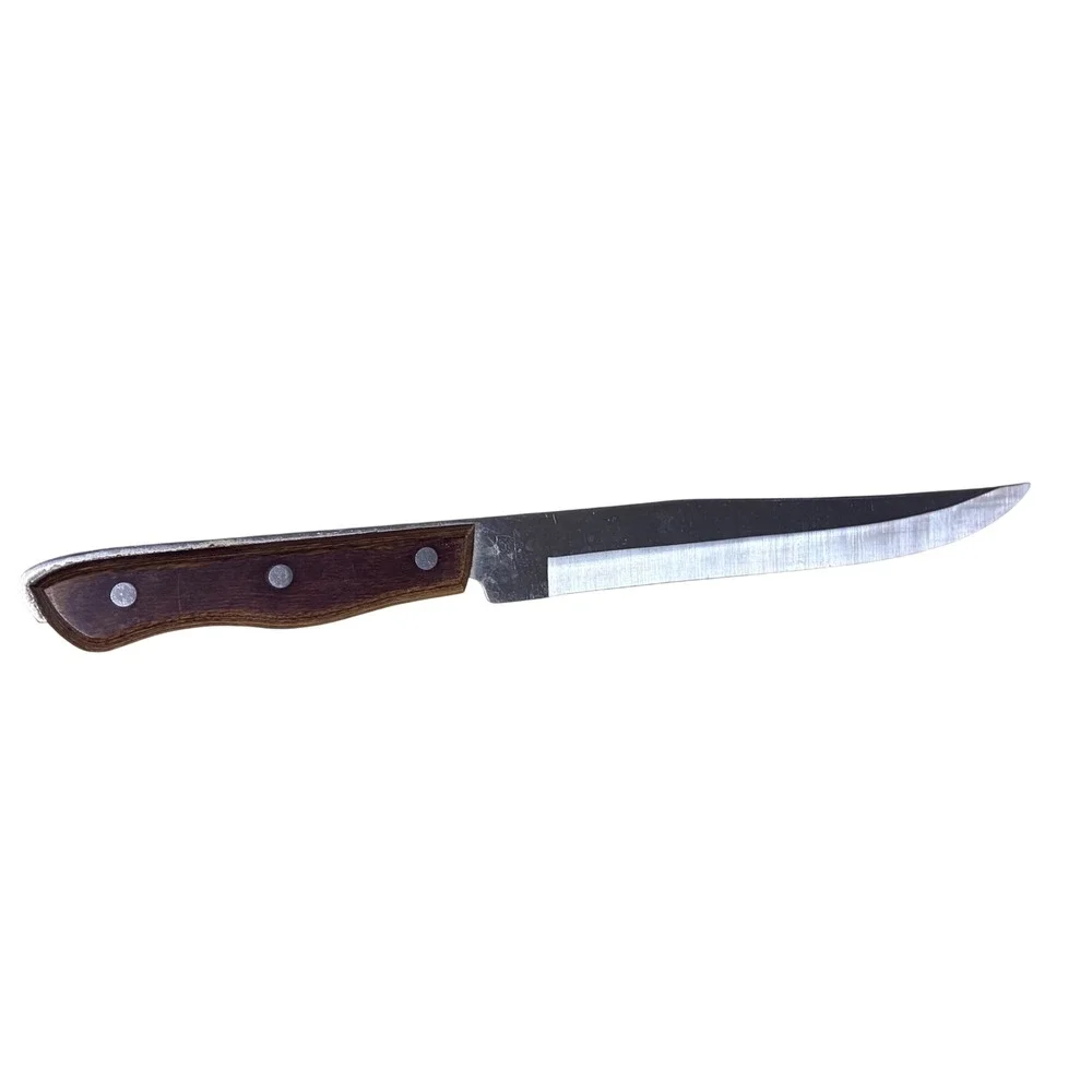 Vintage Maxam Steel Japan & Rogers Co Stainless Steel Wood Handle Knife